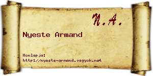 Nyeste Armand névjegykártya